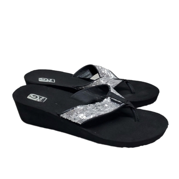Teva Women Comfort Y2K Wedge T strap Sandals shoes sz 10 - Picture 1 of 11
